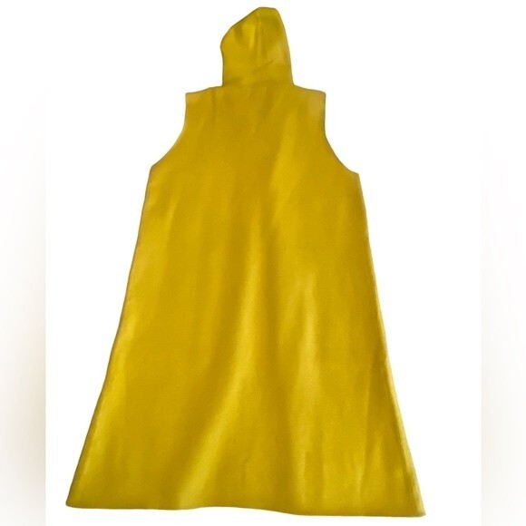 Cardigan Sweater by Rain Yellow & Grey long Hooded sleeveless Pockets NWOT Lg - Picture 4 of 8